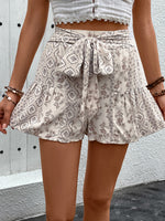 [Preorder] Tied Printed High Waist Shorts [Est. Ship on 07/05/24]