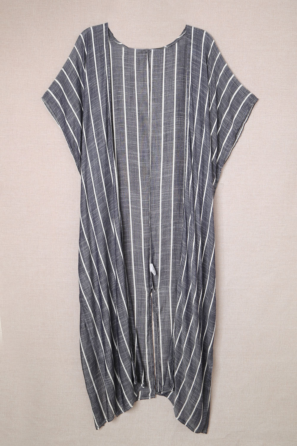 Striped Open Front Longline Cover Up