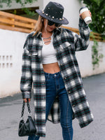 Plaid Button Up Long Sleeve Shacket