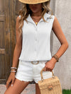 Button Up Collared Neck Tank
