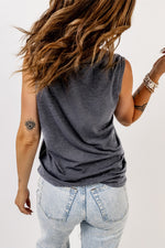 Distressed Graphic Round Neck Tank