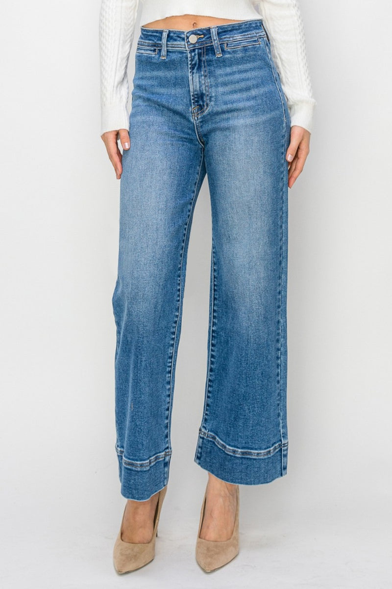 Risen Full Size High Rise Wide Leg Jeans