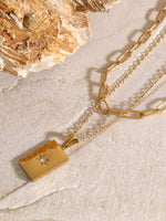 18K Gold-Plated Stainless Steel Double-Layered Necklace