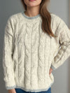 Cable Knit Round Neck Long Sleeve Sweater