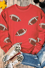 Sequin Football Patch Sweatshirt