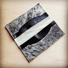 Hair on Hide Leather Wallet Gray and White