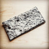 Hair on Hide Leather Wallet Gray and White