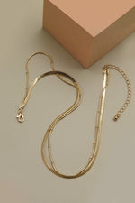 DOUBLE SNAKE CHAIN LAYER NECKLACE