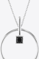 Black Zircon 925 Sterling Silver Necklace