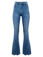 Slit Bootcut Jeans with Pockets