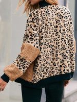 Leopard Zip Up Plush Jacket