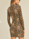 Leopard Print Shirring Mini Dress