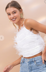 Feather Cropped Tie Tank