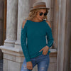 Pearl Patchwork Cold Shoulder Sweater